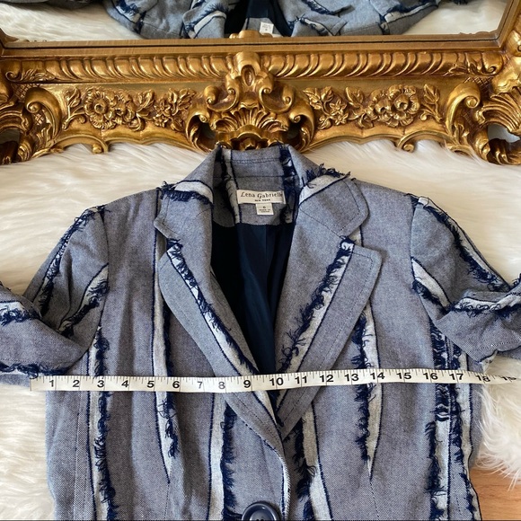 Lena Gabrielle NewYork Eyelash Trim Jacket Blazer - Picture 7 of 10